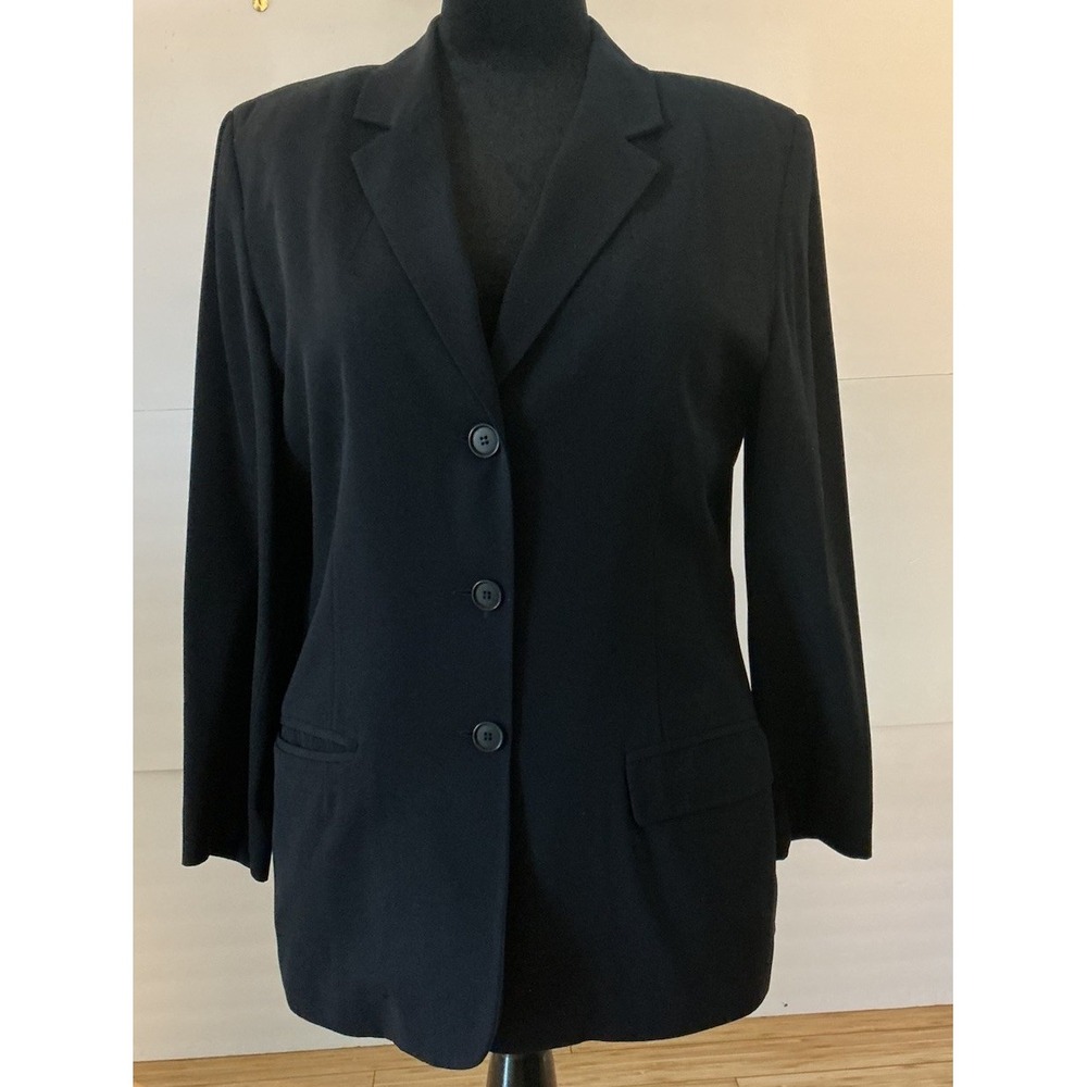Karen Kane Women's Size 16 Navy Blue Wool Blend Blazer – Made in USA EUC